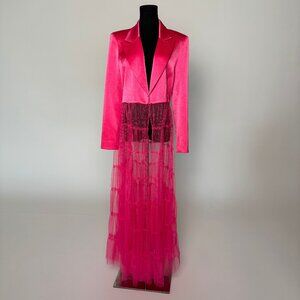 ALICE + OLIVIA Eeverly Long Tulle Blazer (candy) BRAND NEW